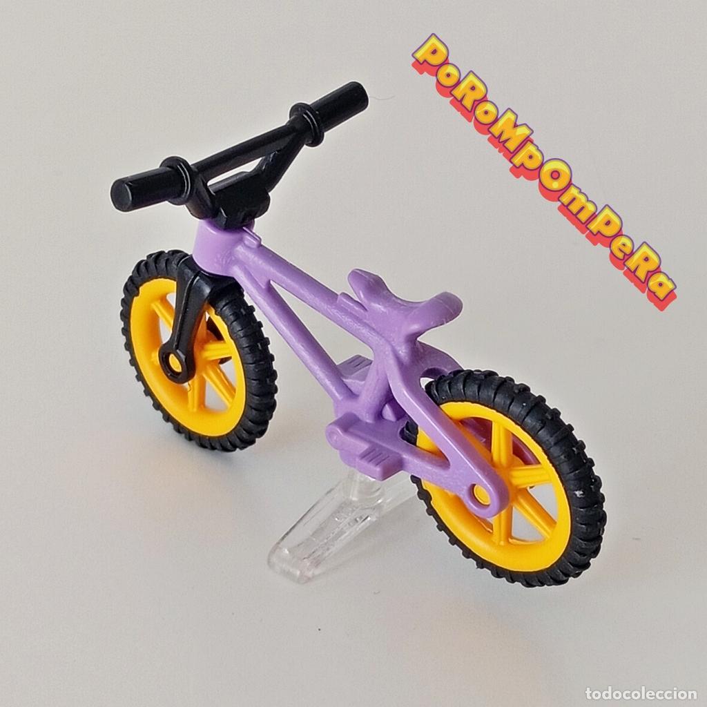 Playmobil: PLAYMOBIL BICICLETA MORADA INFANTIL + SUJECI&Oacute;N 3647 3820 4070 4119 4383 9974 BICI NI&Ntilde;O S1