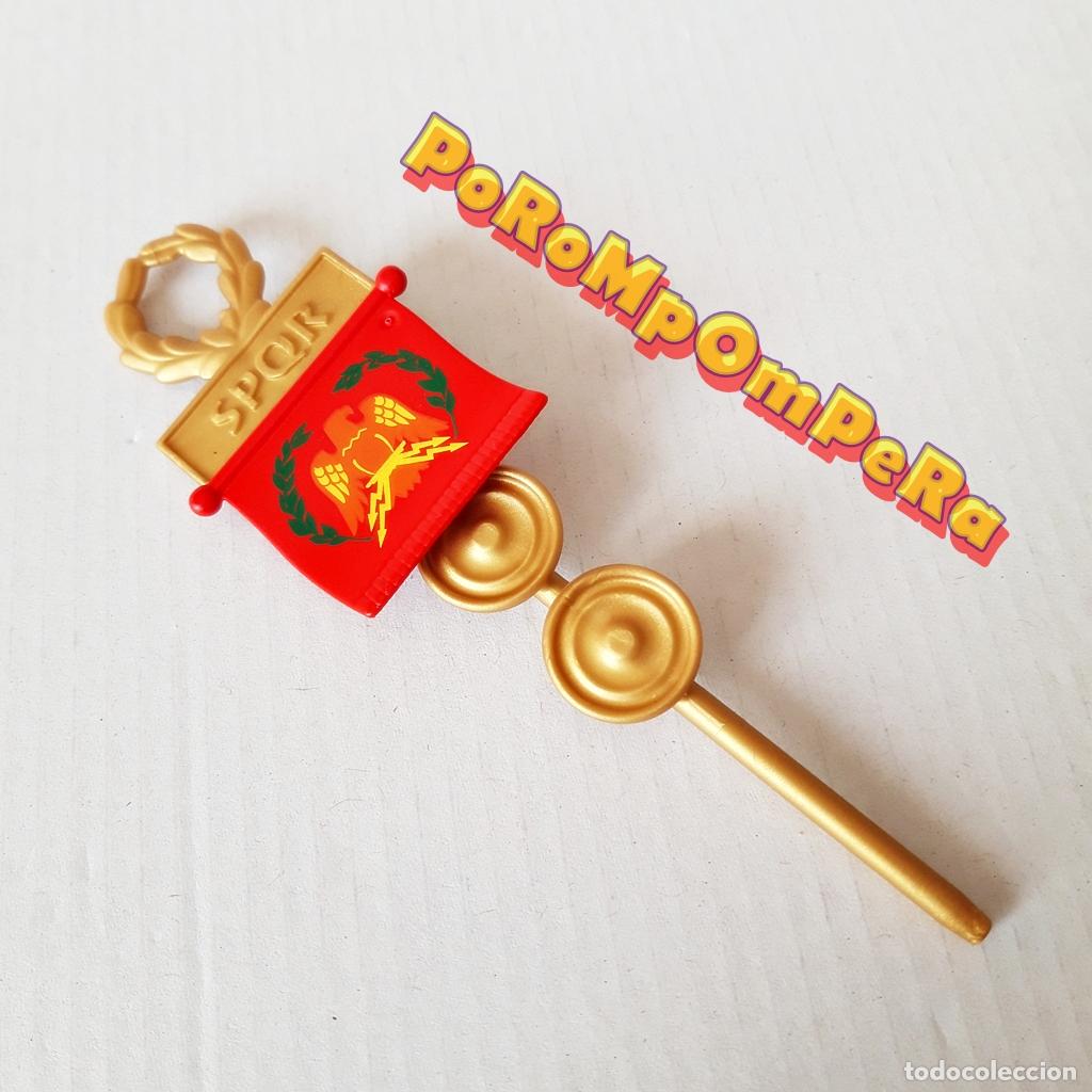 Playmobil: PLAYMOBIL ESTANDARTE DORADO CENTURI&Oacute;N ROMANO 427X 5390 5841 6490 SPQR i4