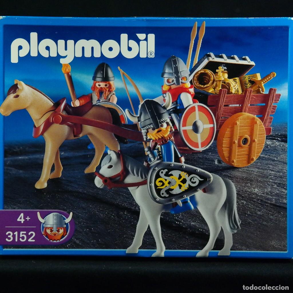 Playmobil: Playmobil carro medieval con vikingos ref.3152 a&ntilde;o 2001 con caja cerrada ☼