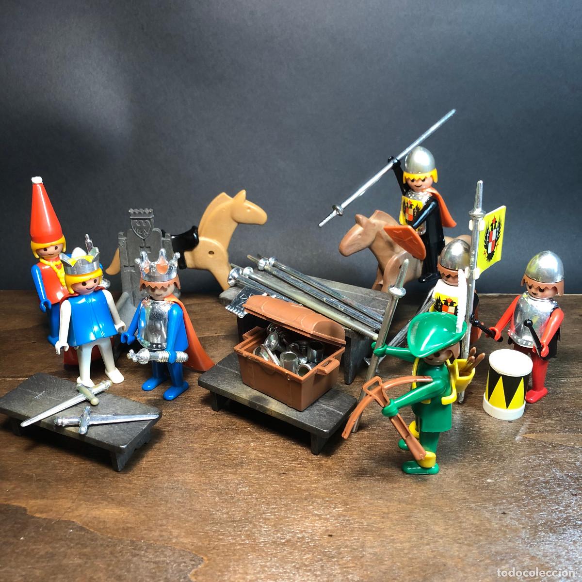 Playmobil: Caballeros medievales Famobil a&ntilde;os 70-80 casi completo Ref. 3405