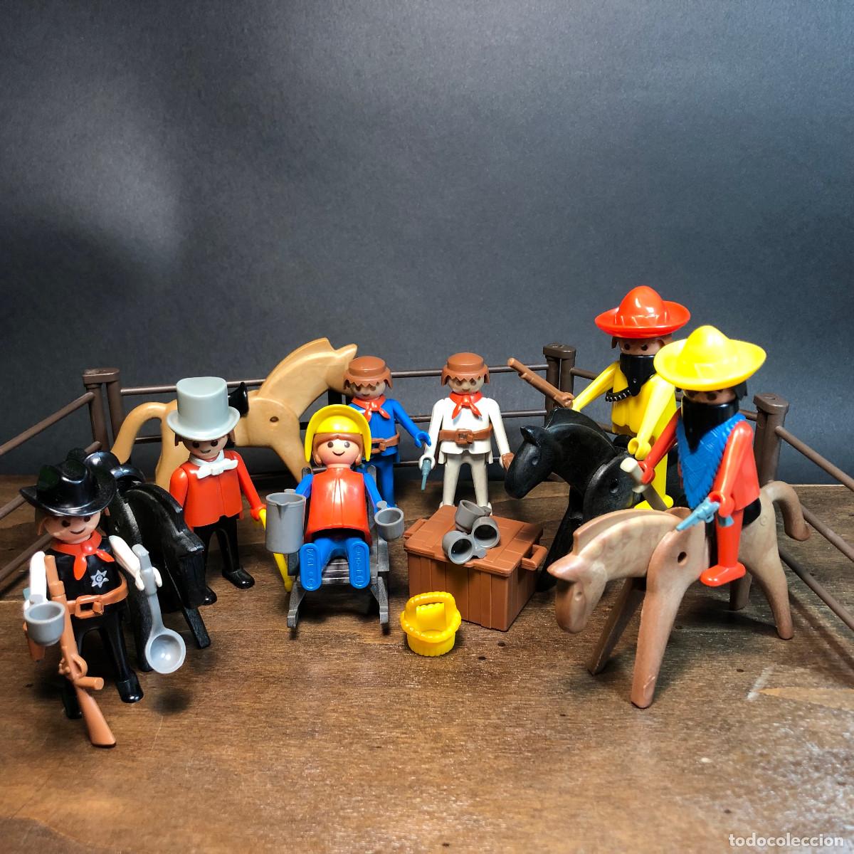 Playmobil: Vaqueros con bandidos y sheriff Famobil a&ntilde;os 70 Ref. 3407