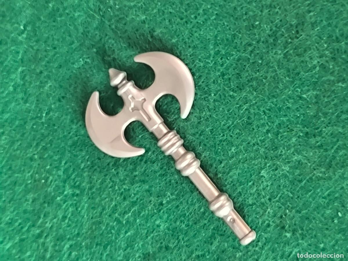 Playmobil: Playmobil hacha bifacial plateada vikingos b&aacute;rbaros caballero medieval soldados castillo piratas