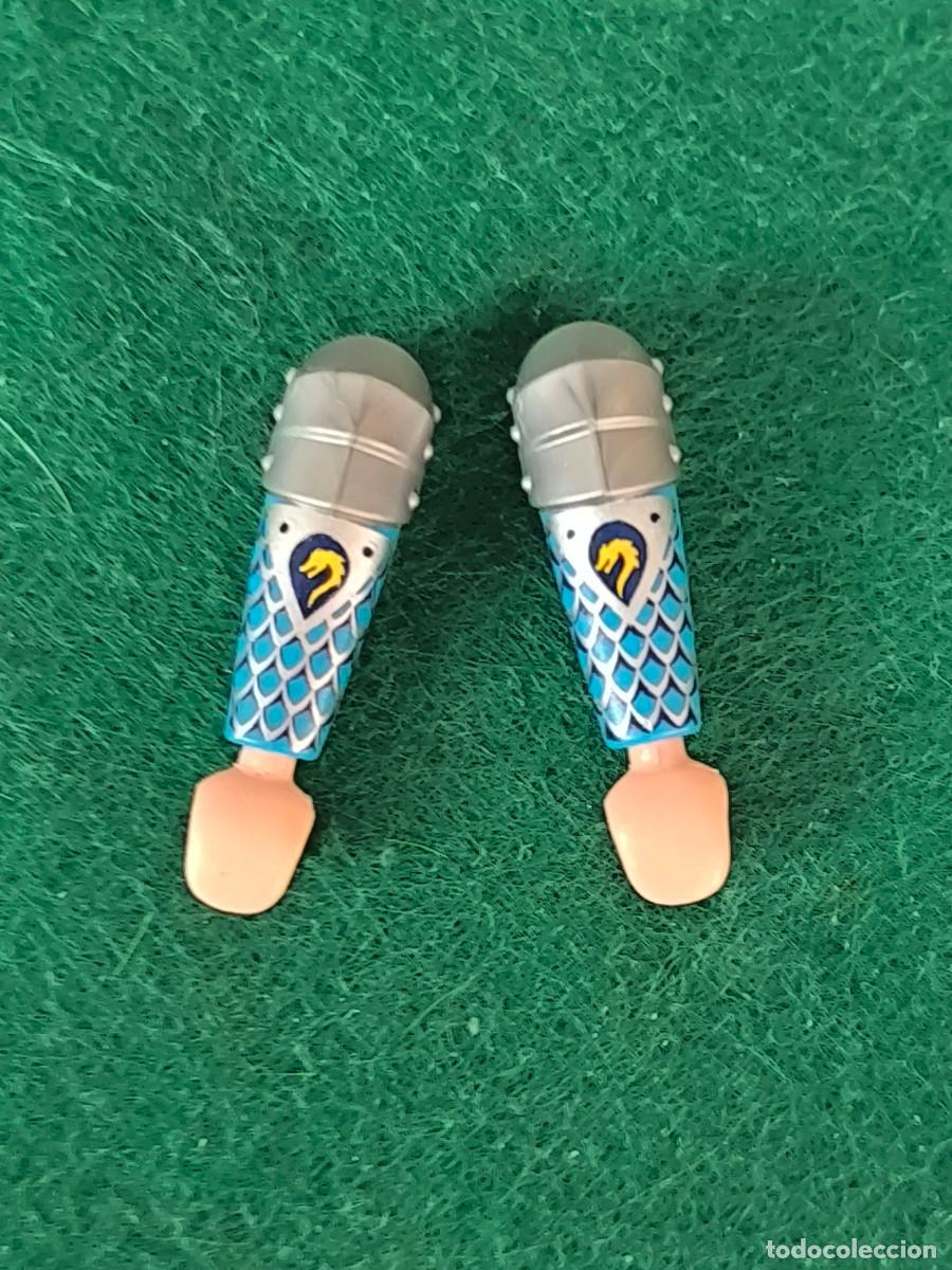 Playmobil: Playmobil par de brazos medievales azul turquesa cota de malla hombrera armadura plata vikingos