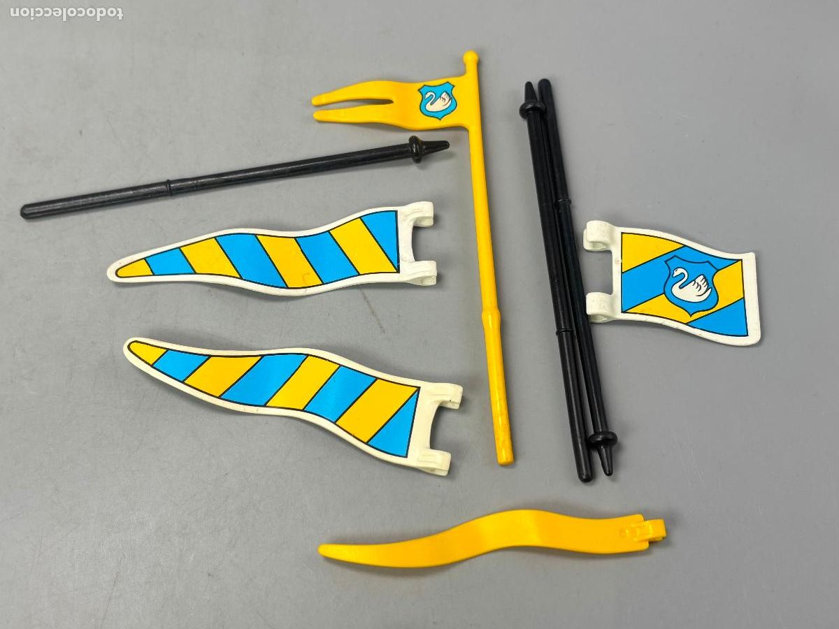 Playmobil: Playmobil 3654 bandera caballero del cisne medieval