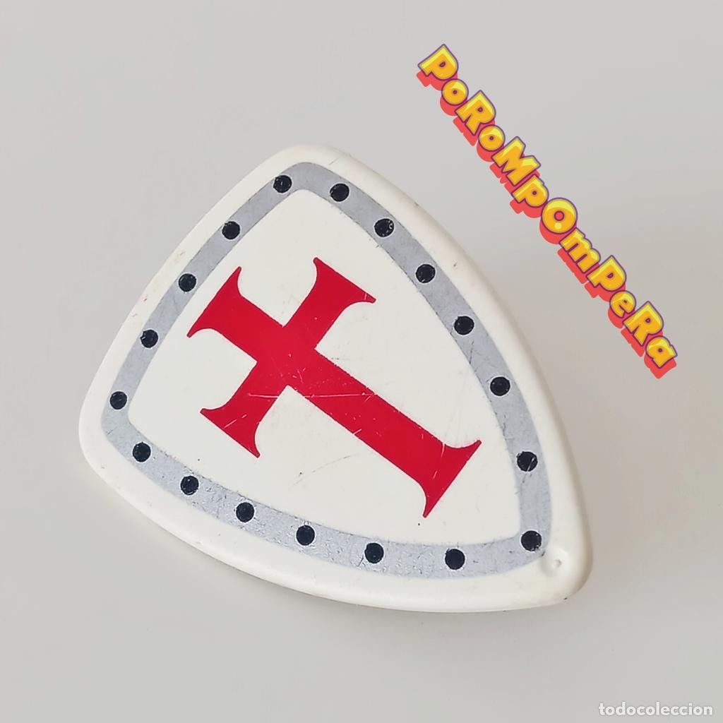 Playmobil: PLAYMOBIL ESCUDO BLANCO CRUZ ROJA CABALLERO MEDIEVAL TEMPLARIO 4534 5825 CRUZADO S7