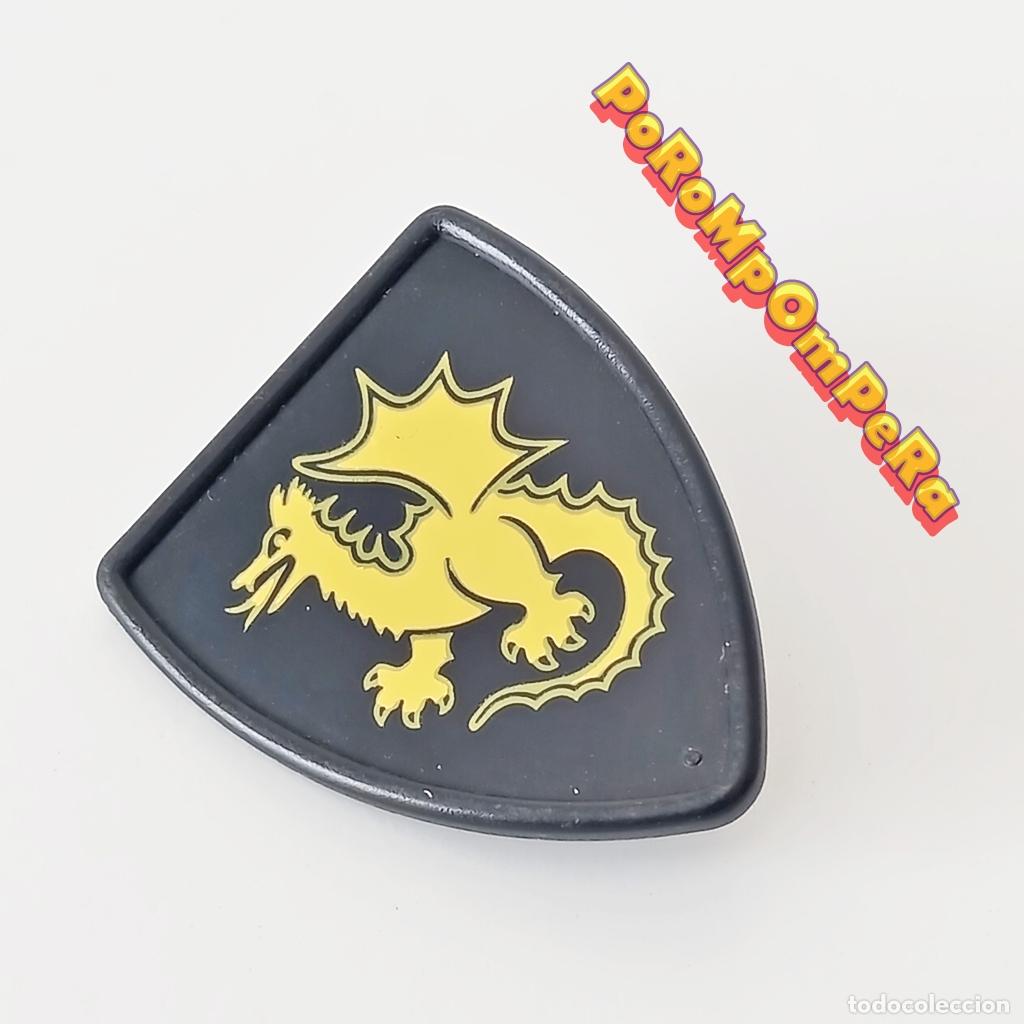 Playmobil: PLAYMOBIL ESCUDO MEDIEVAL NEGRO DRAG&Oacute;N AMARILLO 3665 CABALLERO MEDIEVAL A&Ntilde;OS 90 S7