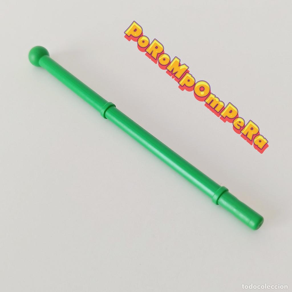 Playmobil: PLAYMOBIL M&Aacute;STIL PEQUE&Ntilde;O VERDE REFUGIO ANIMAL 3634 BANDERA POSTE ESTANDARTE S7