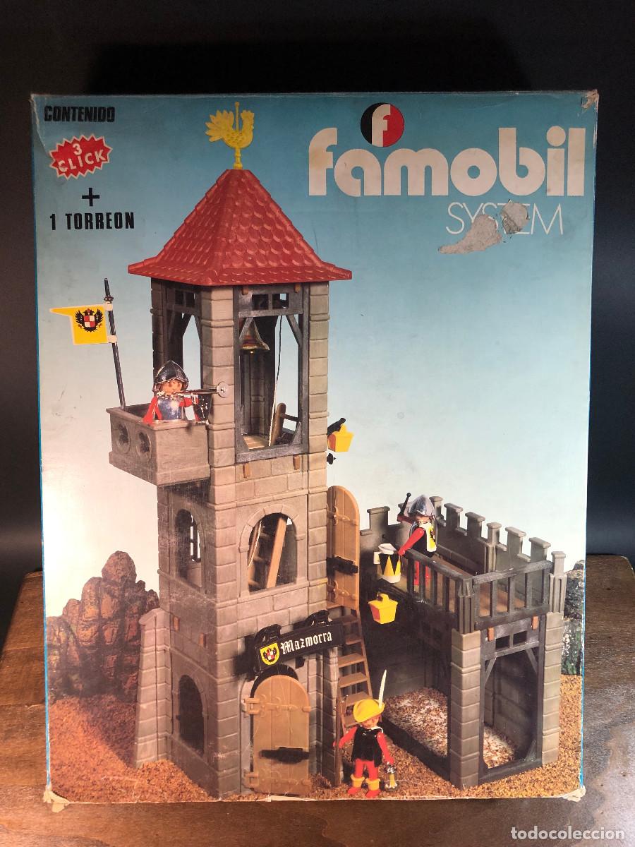 Playmobil: Torre&oacute;n con mazmorra medieval Famobil a&ntilde;os 70 completo y con caja Ref. 3445