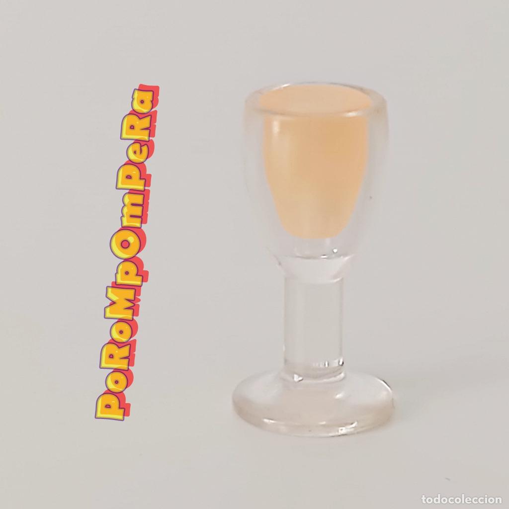 Playmobil: PLAYMOBIL COPA TRASL&Uacute;CIDA CON INTERIOR ANARANJADO CLARO VASO VINO BEBIDA COCKTAIL R8