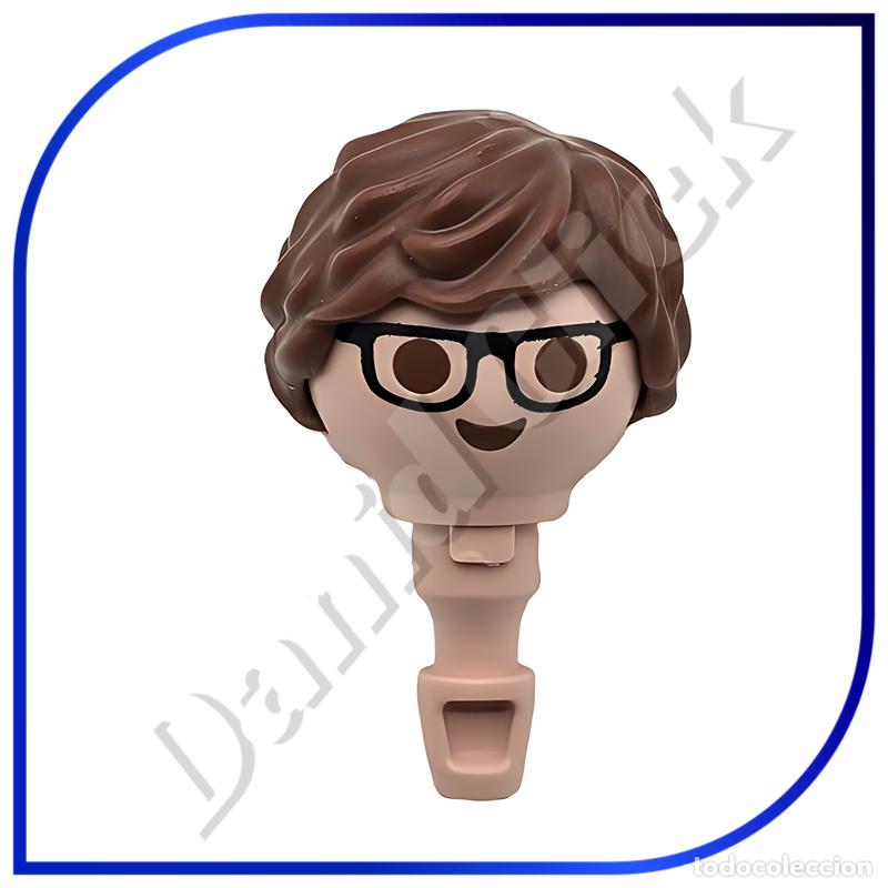 Playmobil: PLAYMOBIL CABEZA CON GAFAS Y PELO MARR&Oacute;N