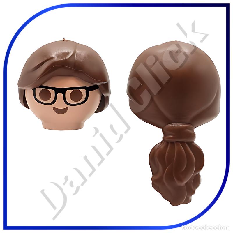 Playmobil: PLAYMOBIL CABEZA CON GAFAS Y PELO MARR&Oacute;N
