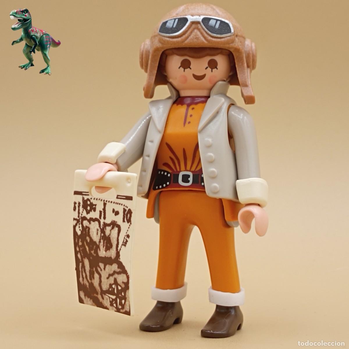 Playmobil: Playmobil figura piloto de avioneta mujer amelia earhart aviadora aviacion avion biplano