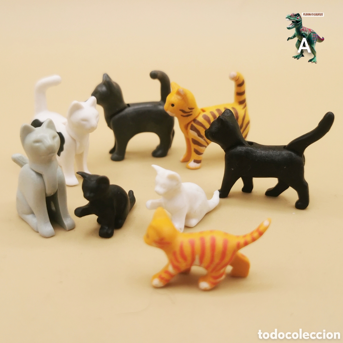 Playmobil: Playmobil lote de gatos mascota felino minino gatitos zoo granja casa mansion rancho caba&ntilde;a campo