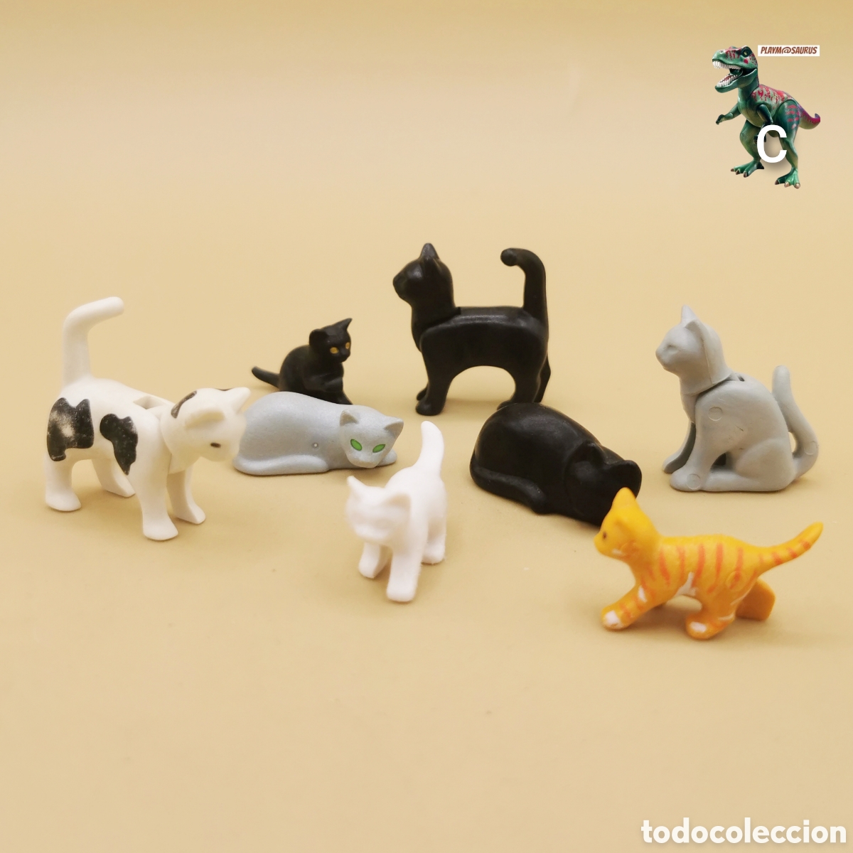 Playmobil: Playmobil lote de gatos mascota felino minino gatitos zoo granja casa mansion rancho caba&ntilde;a campo