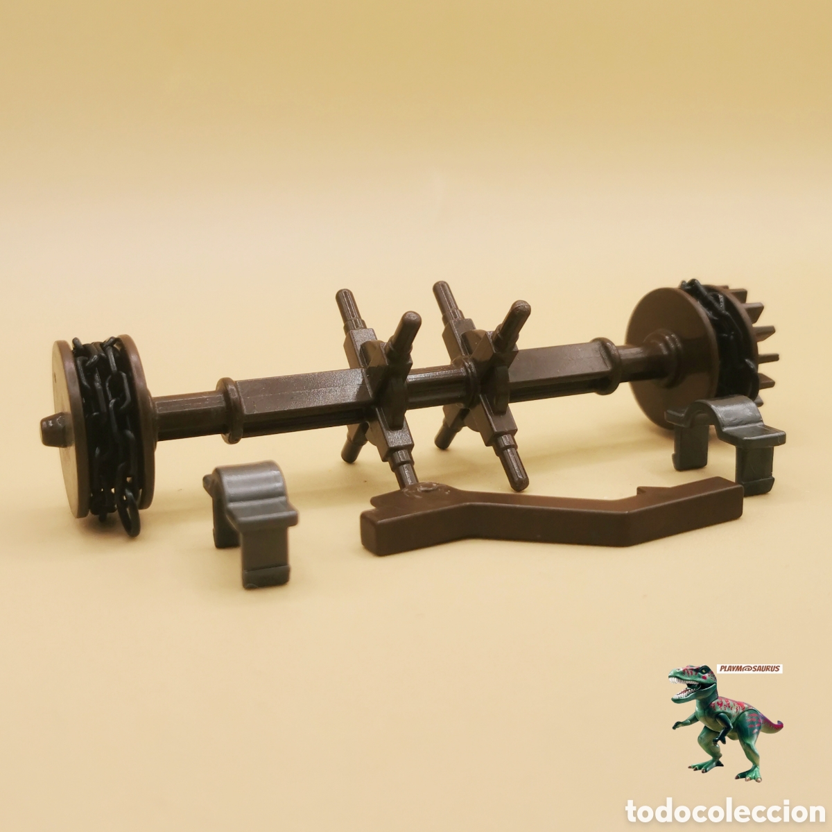 Playmobil: Playmobil castillo medieval 6001 4866 polea del puente levadizo completa engranaje sujeccion cadenas