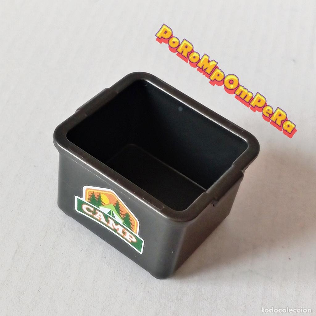 Playmobil: PLAYMOBIL CAJ&Oacute;N GRIS OSCURA APILABLE 6888 9153 70338 CAJA ALMACENAJE CAMP K9