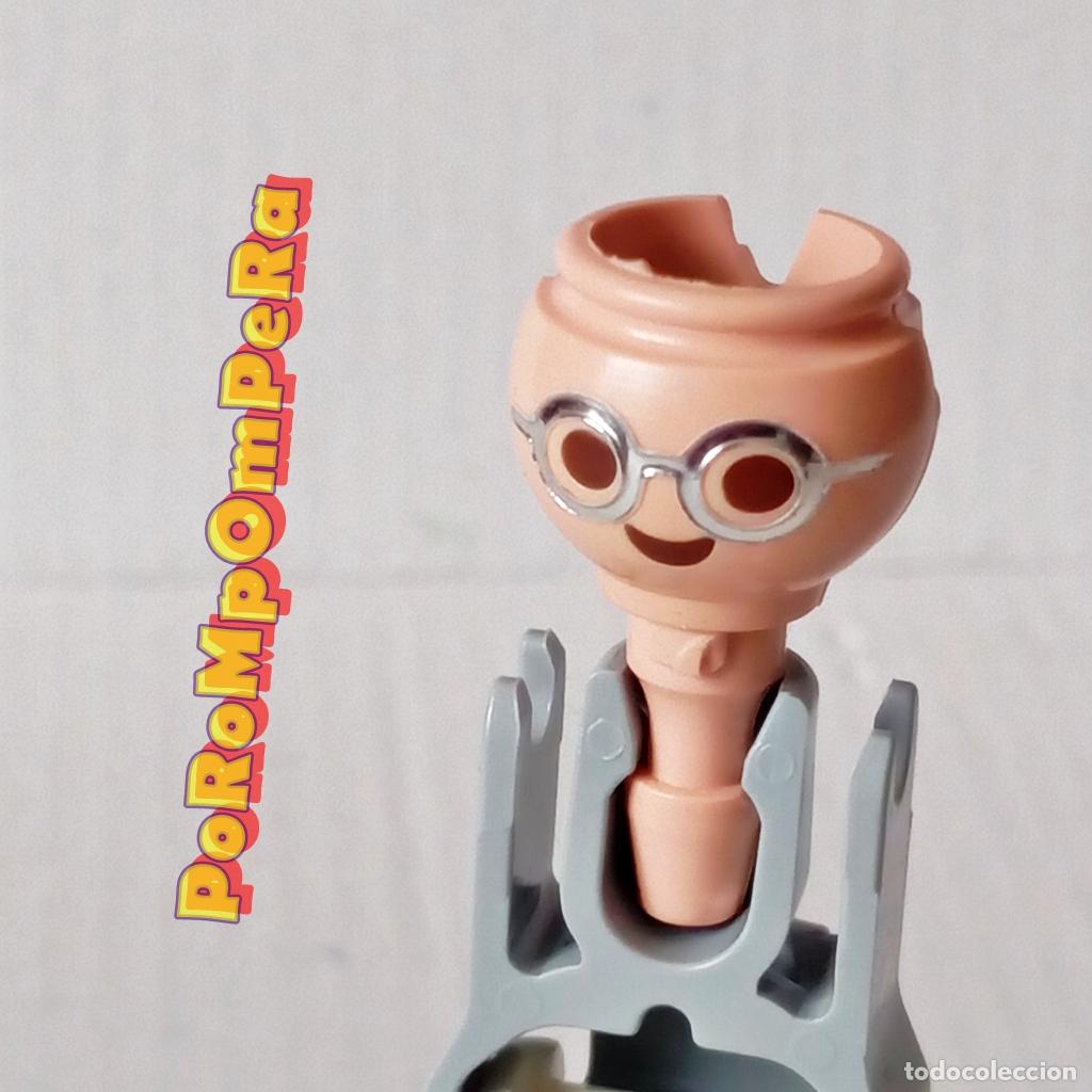 Playmobil: PLAYMOBIL CABEZA GAFAS PLATEAD?CROMAD? CUSTOM/COMPLETAR K9