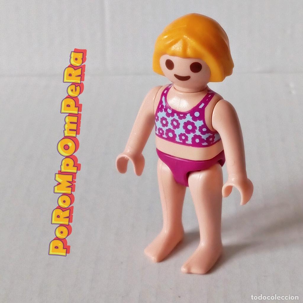 Playmobil: PLAYMOBIL FIGURA NI&Ntilde;A BA&Ntilde;ADOR 4941 PLAYA PISCINA INFANTIL CUSTOM/COMPLETAR K9