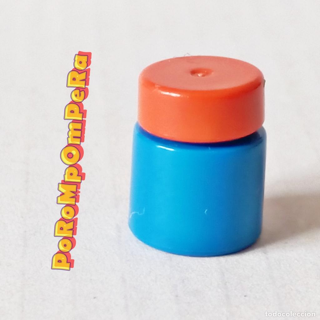 Playmobil: PLAYMOBIL TARRO AZUL TAPA ANARANJADA BOTE ENVASE ALIMENTO TIENDA SUPERMERCADO COCINA R9