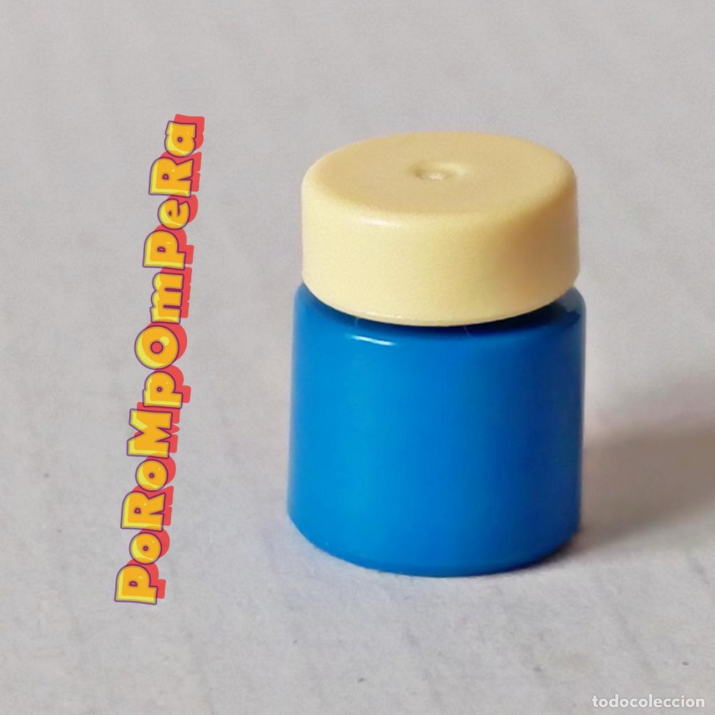 Playmobil: PLAYMOBIL TARRO AZUL TAPA CREMA BOTE ENVASE ALIMENTO TIENDA SUPERMERCADO COCINA R9