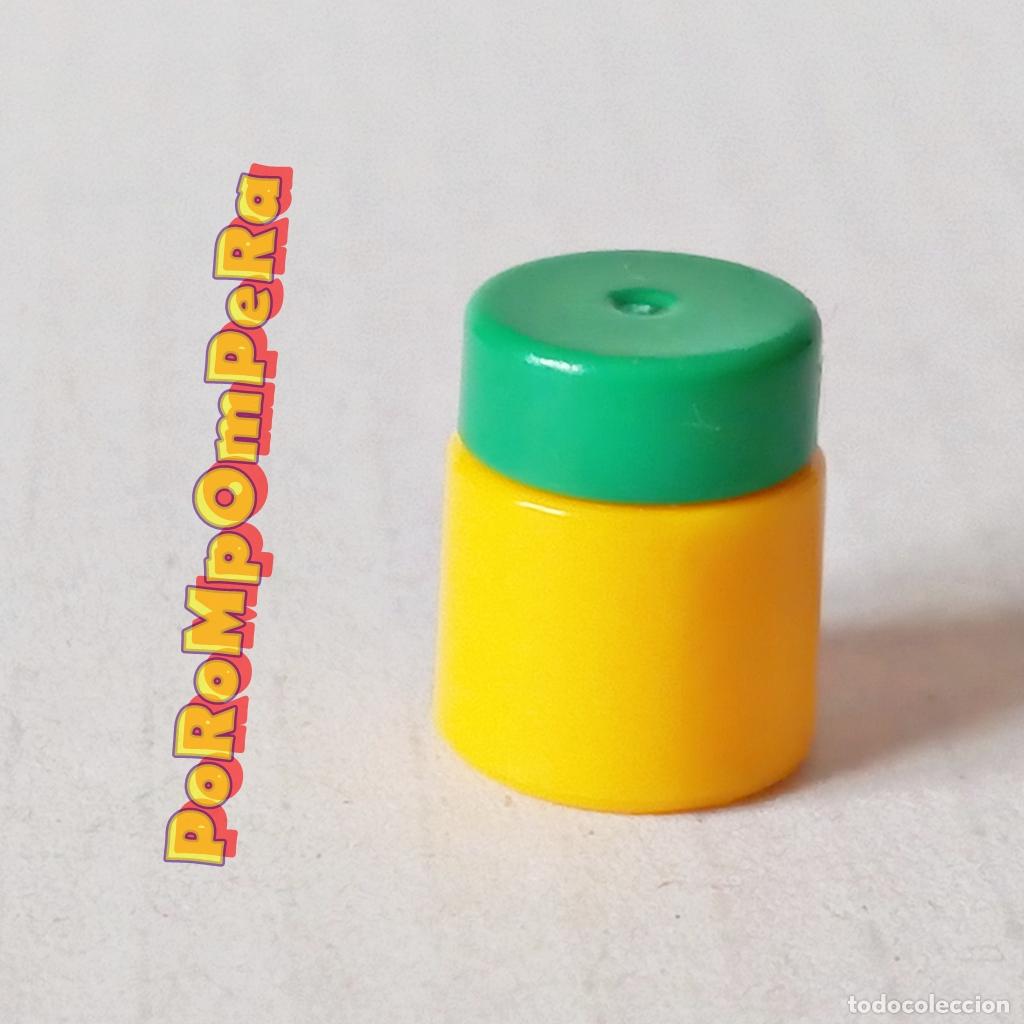 Playmobil: PLAYMOBIL TARRO AMARILLO TAPA VERDE BOTE ENVASE ALIMENTO TIENDA SUPERMERCADO COCINA R9