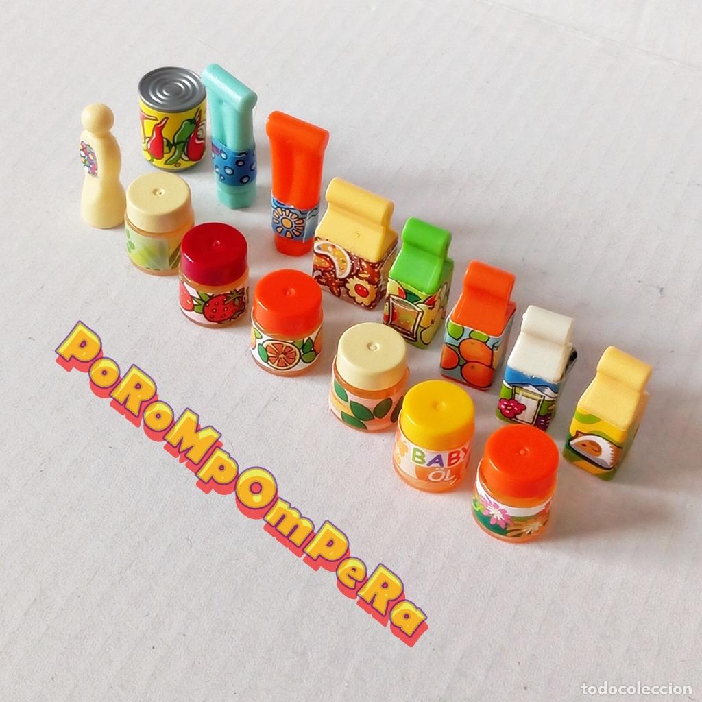 Playmobil: PLAYMOBIL LOTE X15 PAQUETE BOTE ENVASE BRIK ALIMENTO TIENDA SUPERMERCADO COCINA R9