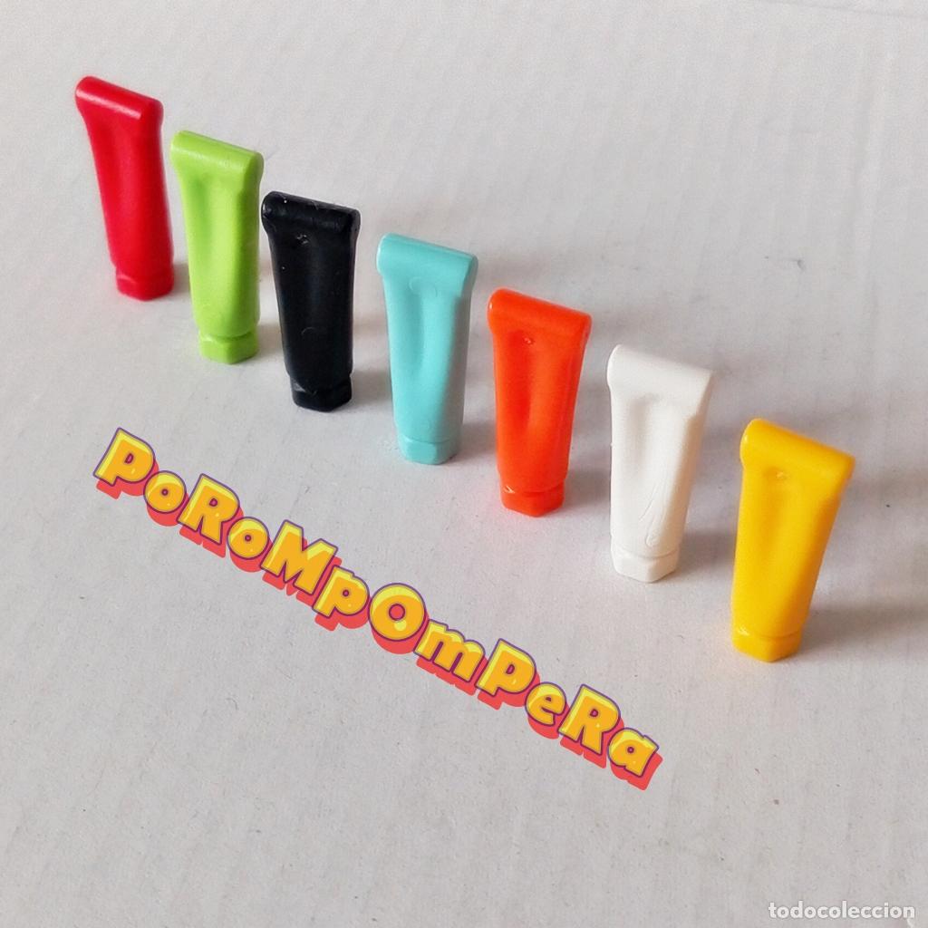 Playmobil: PLAYMOBIL LOTE X7 ENVASE BOTE DENT&Iacute;FRICO PASTA DE DIENTES CHAMP&Uacute; PELUQUER&Iacute;A BA&Ntilde;O COCINA R9