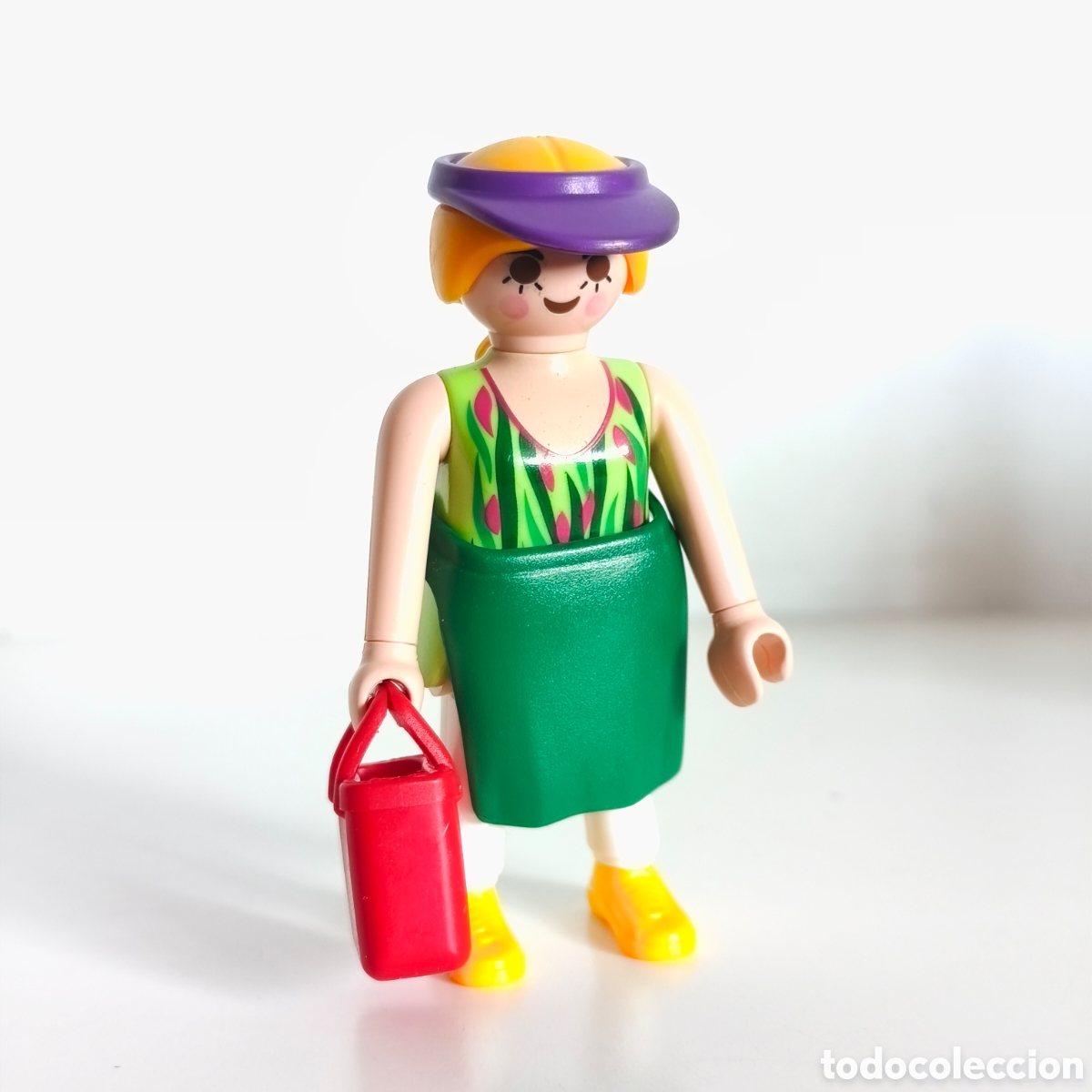 Playmobil: Playmobil, tendera con visera, delantal y bolsa de compra