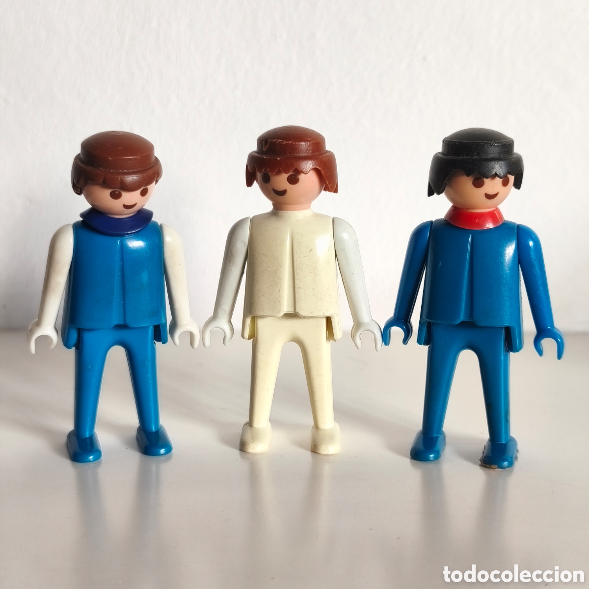Playmobil: playmobil, lote 3 figuras de hombre, GEOBRA 1974, primera &eacute;poca