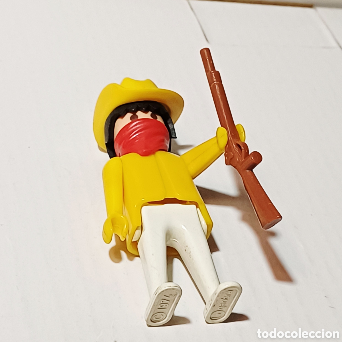Playmobil: Figura Playmobil bandolero bandido amarillo oeste western tapabocas rojo