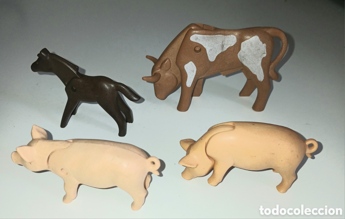 Playmobil: LOTE ANIMALES GEOBRA PLAYMOBIL, VACA, 2 CERDOS Y CRIA DE CABALLO