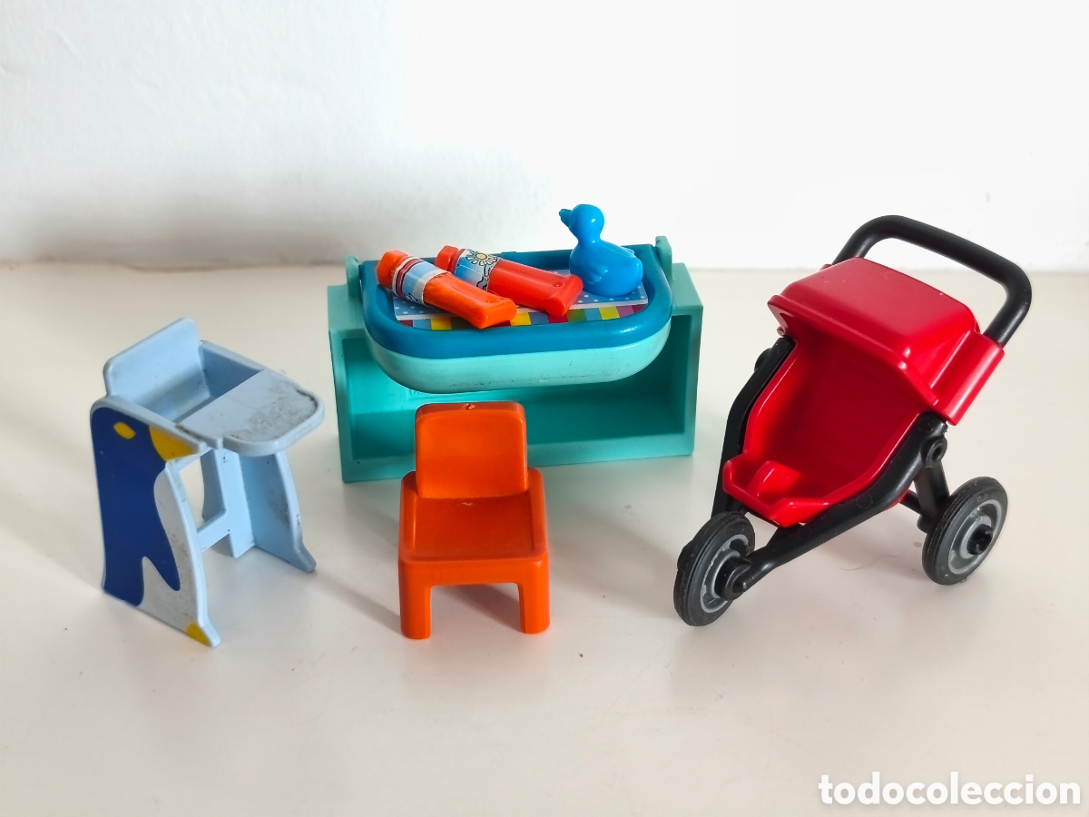 Playmobil: Playmobil, lote para beb&eacute;, cambiador con articulos, sillita, carrito y silla peque&ntilde;a