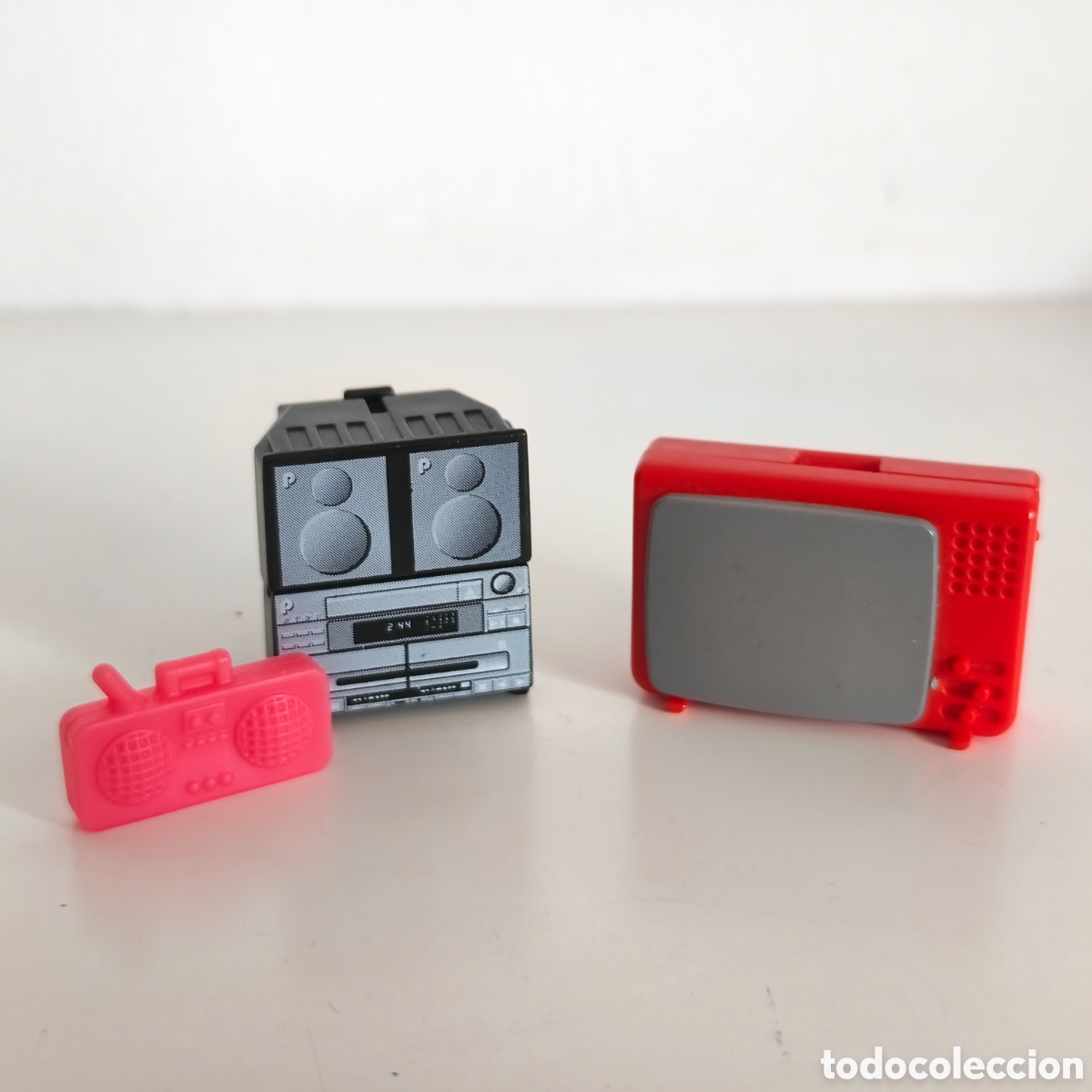 Playmobil: Playmobil, lote televisor, radio y equipo de alta fidelidad con altavoces