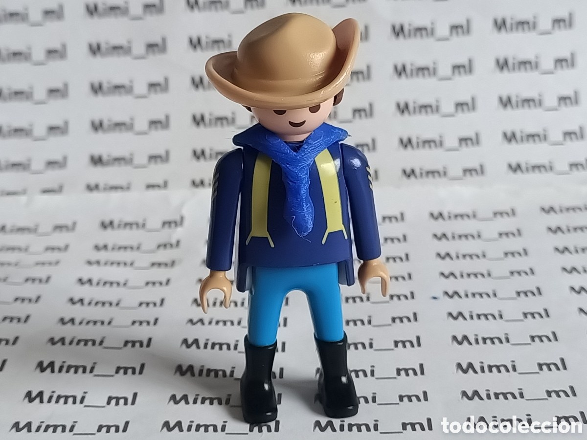 Playmobil: 4 pa&ntilde;uelos azules cuello en impresi&oacute;n 3d compatibles Playmobil soldado nordista sudista western