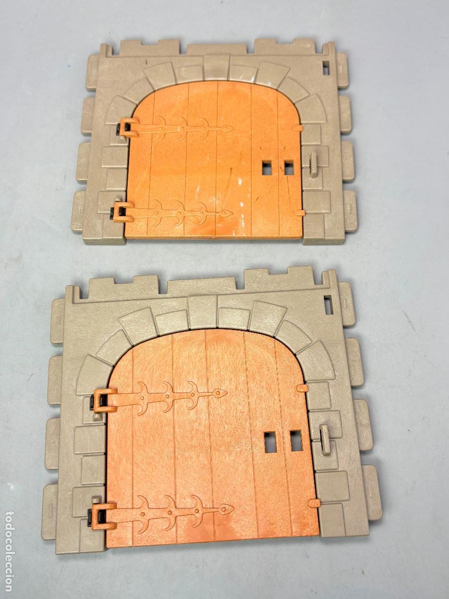 Playmobil: Playmobil lote pared con puerta grande casa medieval Castillo