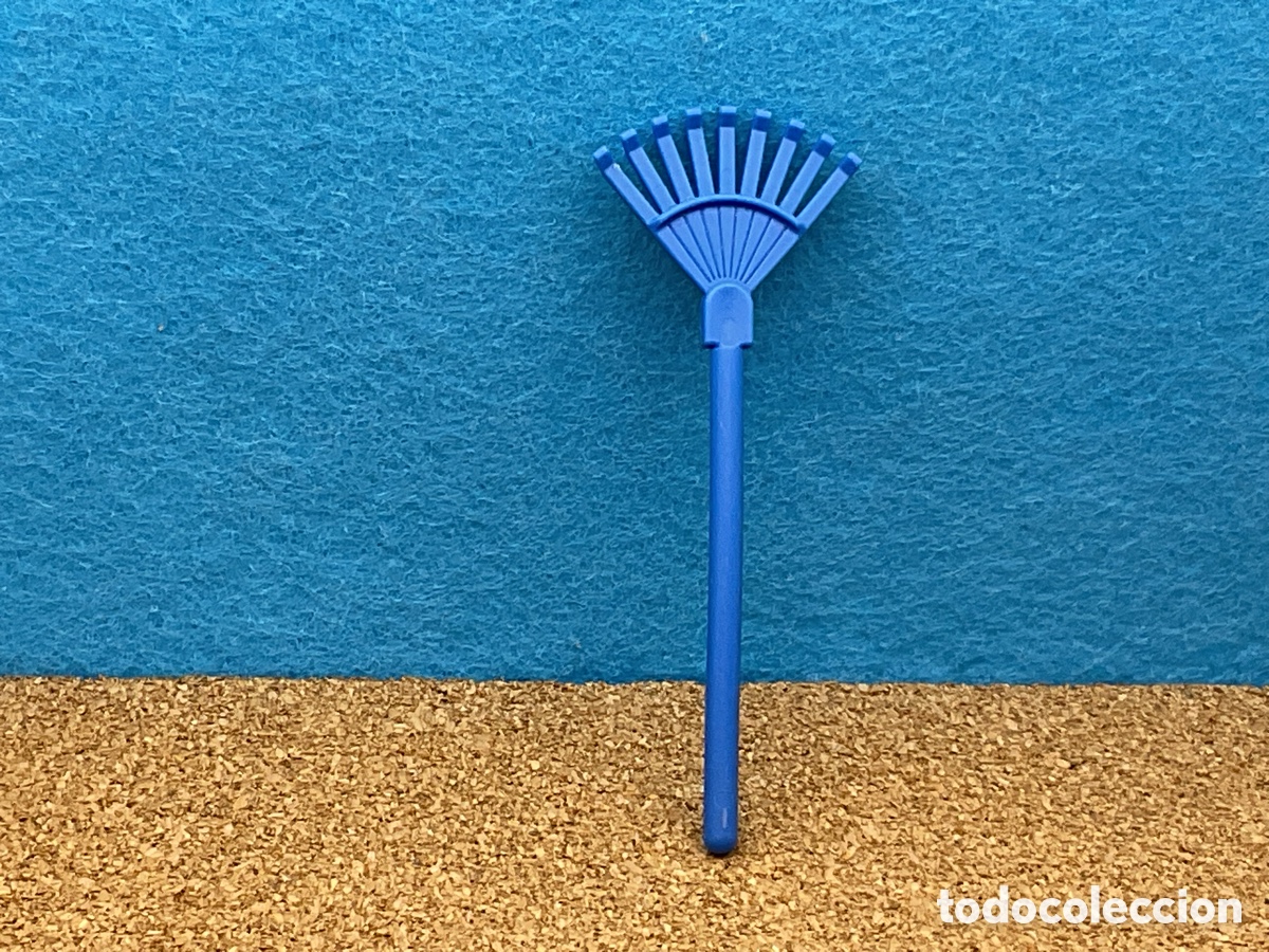 Playmobil: Figura Playmobil. Accesorio. Rastrillo Color Azul. Ref Granja, Campo, Animales, etc
