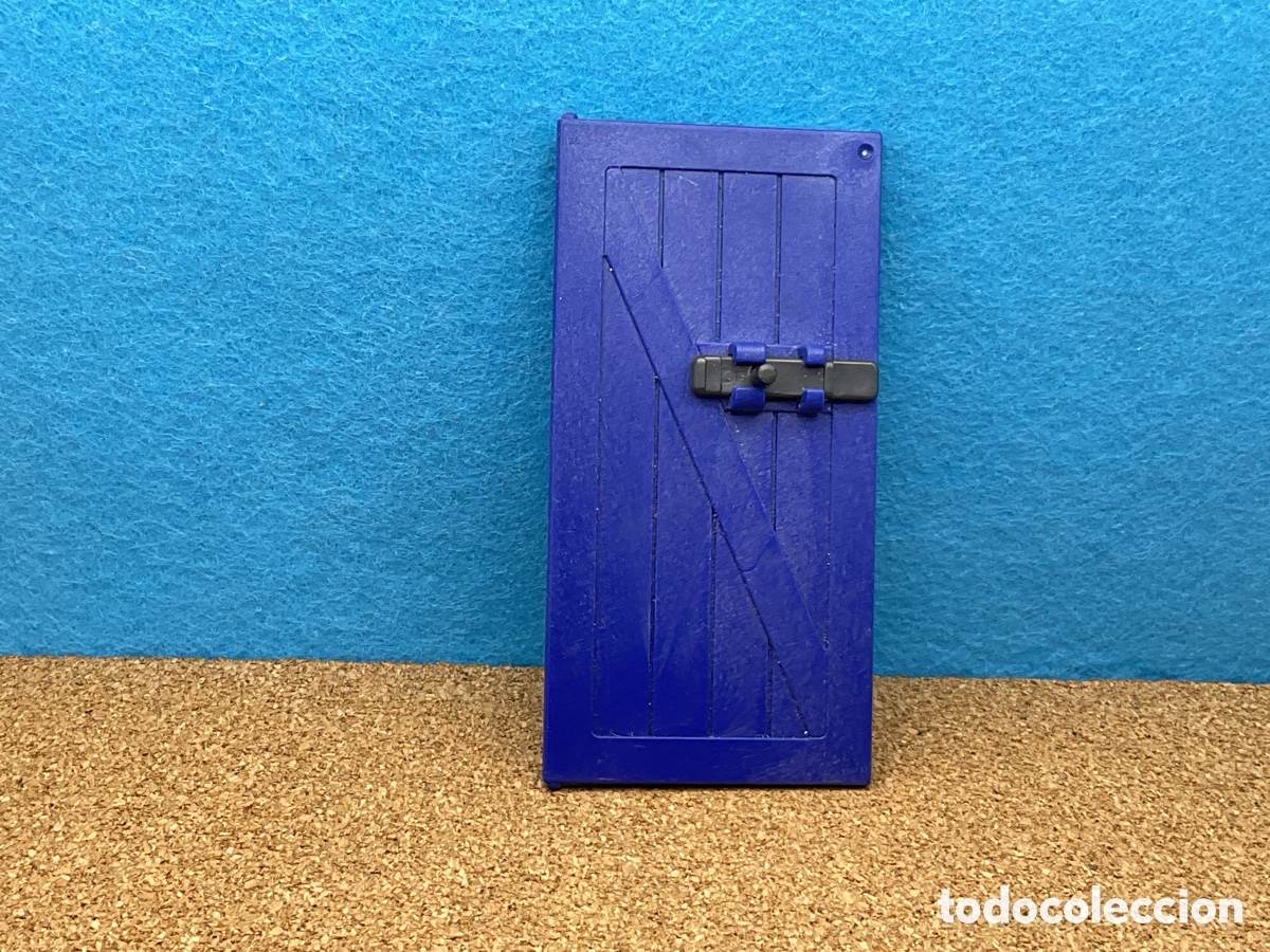 Playmobil: ACCESORIO PLAYMOBIL. PUERTA AZUL. REF OESTE, BANCO, SHERIFF