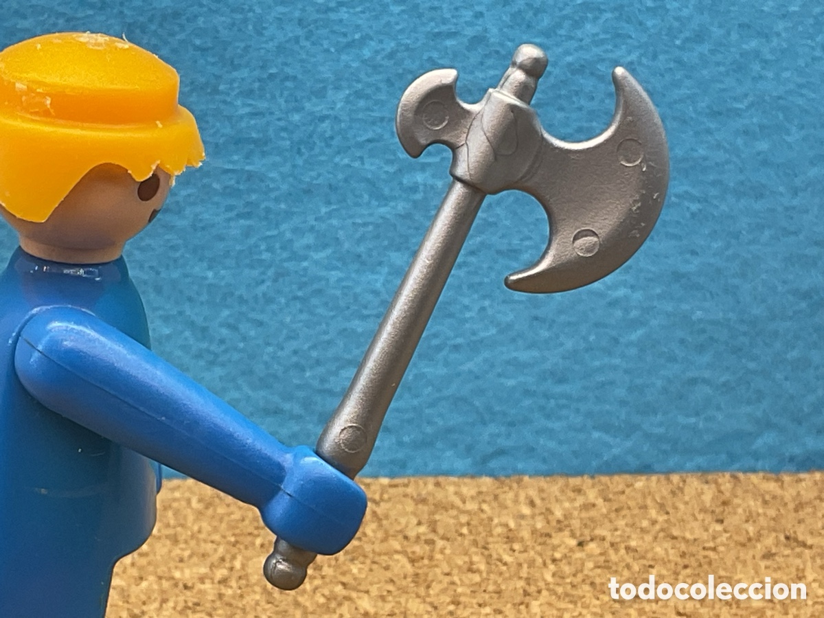 Playmobil: ACCESORIO PLAYMOBIL. HACHA PLATEADA. REF VIKINGOS.