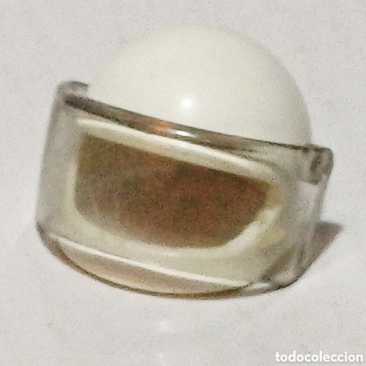 Playmobil: Pieza playmobil casco blanco con visera piloto moto kart vehiculo