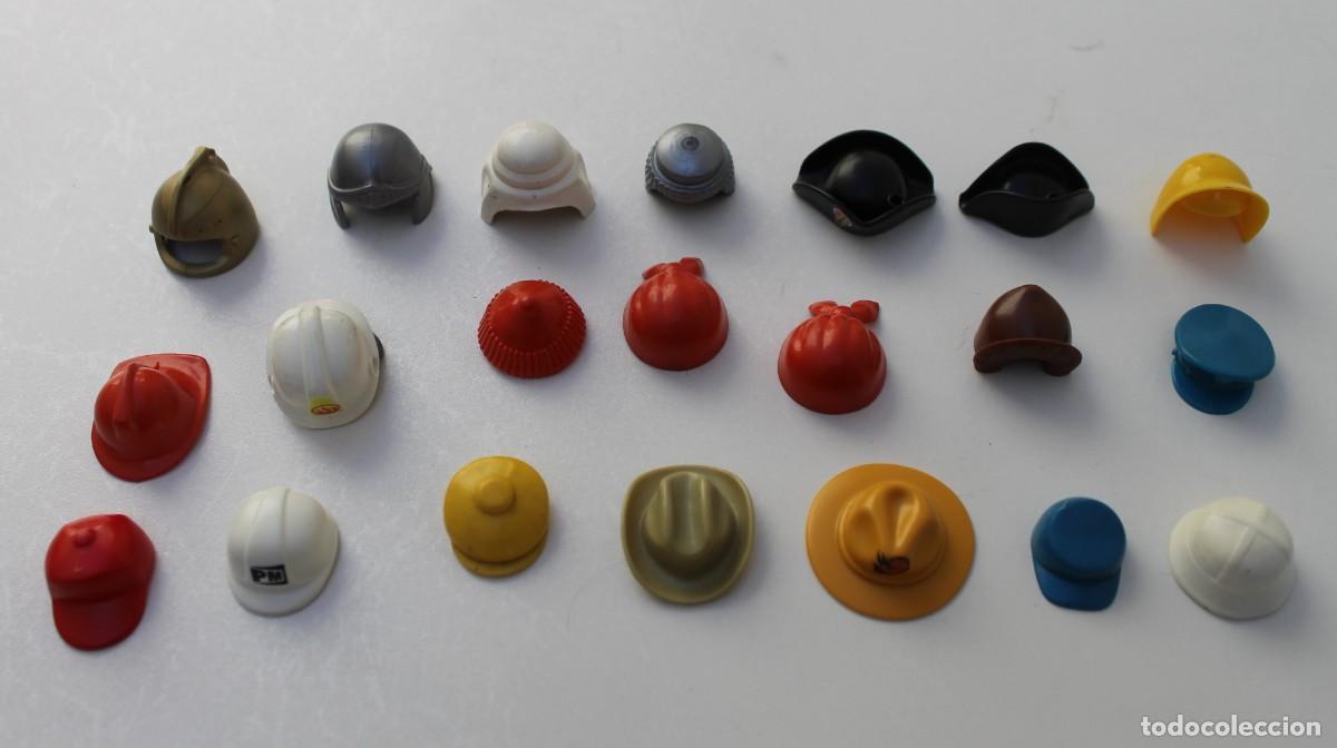 Playmobil: PLAYMOBIL- LOTE DE CASCOS , GORRAS, SOMBREROS, 21 UNIDADES