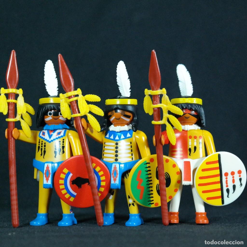 Playmobil: Playmobil tres indios con lanzas ☼