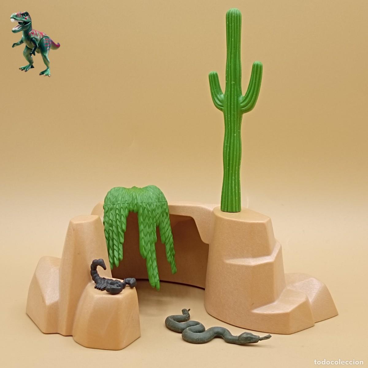 Playmobil: Playmobil roca cueva escondite cactus desierto vegetacion oeste western diorama escenario paisaje