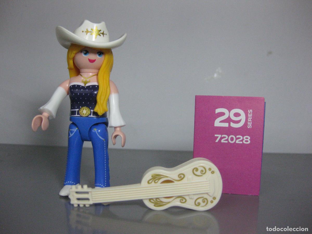 Playmobil: playmobil serie 29 ROSA sobre sorpresa - MUJER VAQUERA OESTE CHULA CON GUITARRA