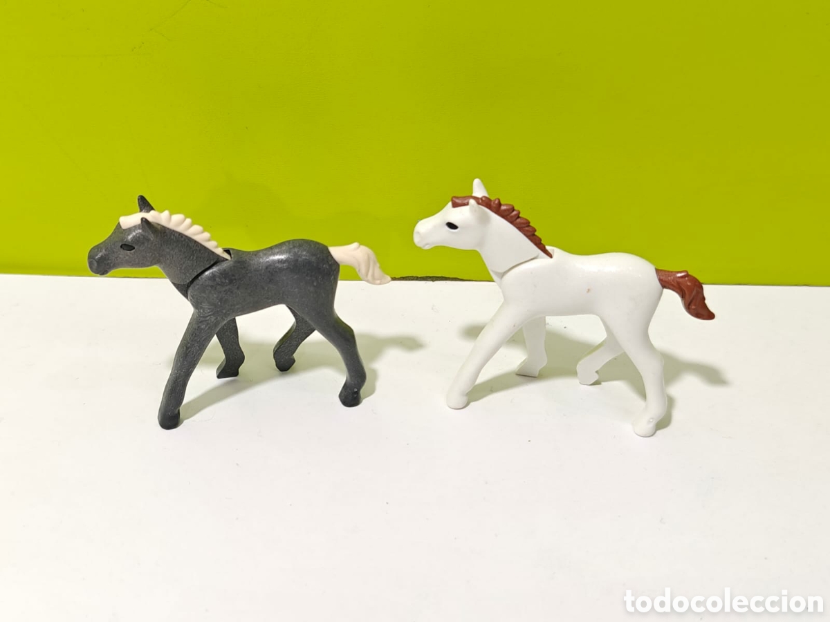 Playmobil: playmobil lote 2 animales-potros-caballos, granja, oeste, zoo, medieval, vikingos, zoo, piratas