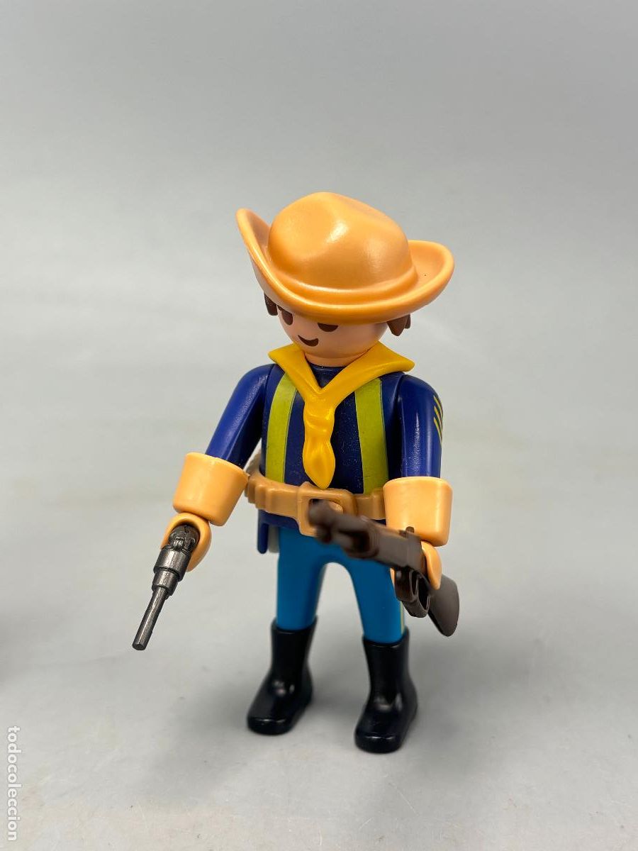 Playmobil: PLAYMOBIL figura soldado nordista con rifle caballer&iacute;a fuerte oeste