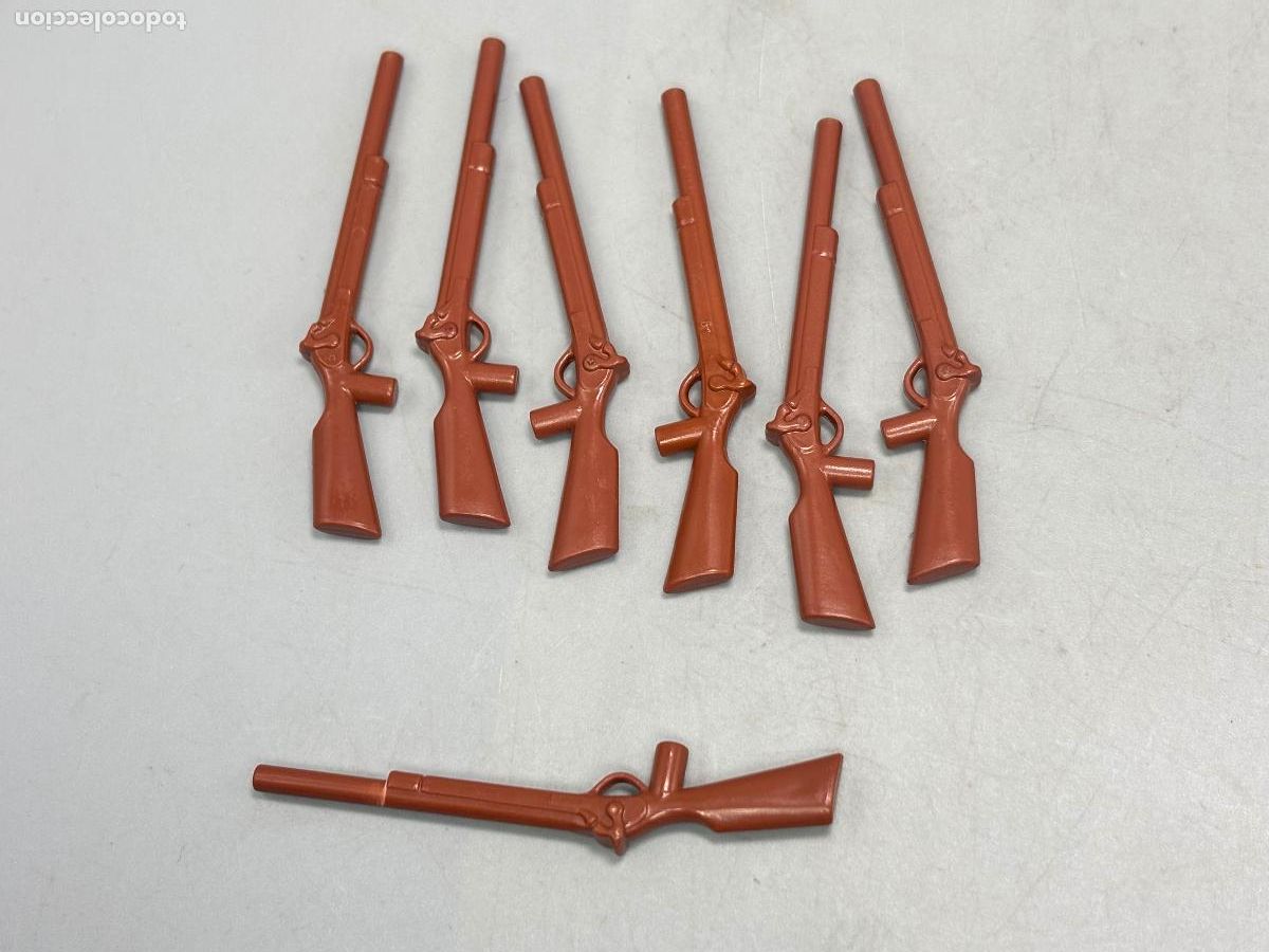 Playmobil: Playmobil lote rifle escopeta marr&oacute;n vaquero soldado oeste