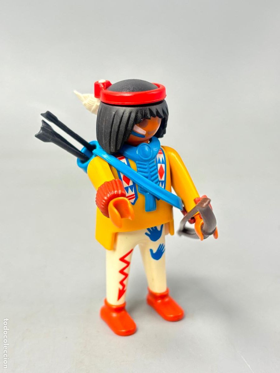 Playmobil: Playmobil 3870 figura indio con arco poblado indio