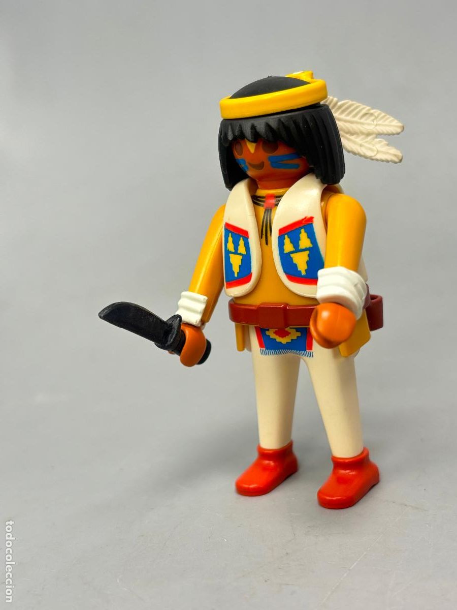 Playmobil: Playmobil 3870 figura indio con cuchillo poblado indio