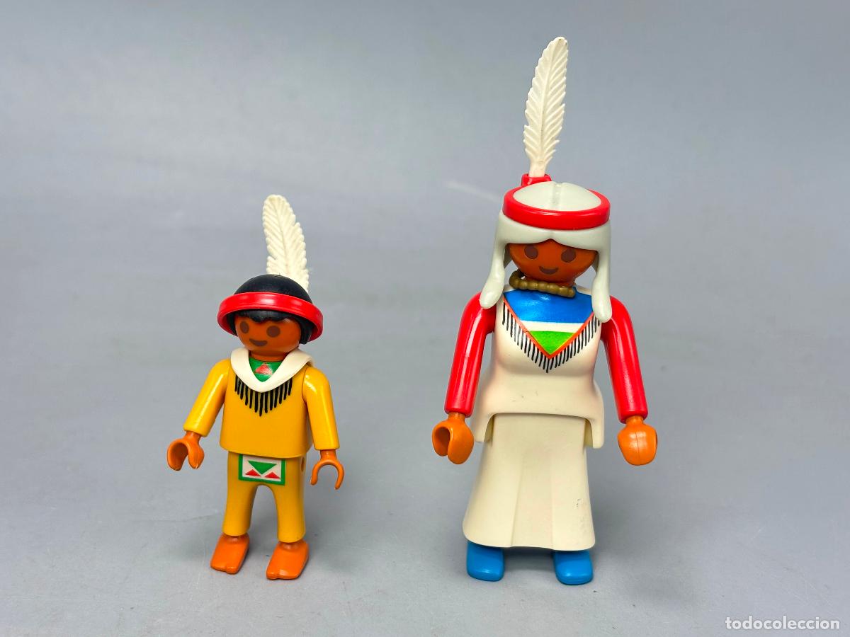 Playmobil: Playmobil 3870 lote figura ni&ntilde;o y mujer poblado indio
