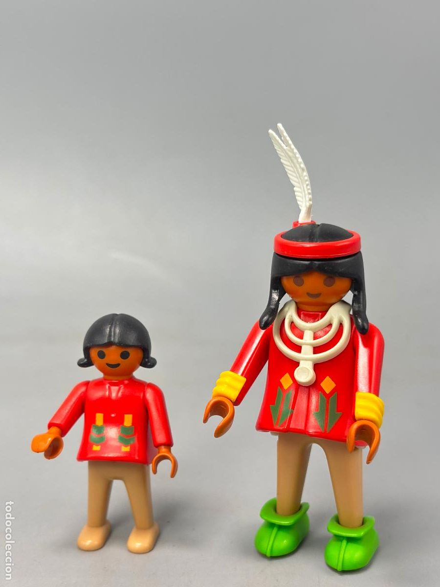 Playmobil: Playmobil 3733 lote mujer y ni&ntilde;a poblado indio